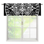 Black And White Maya Calendar Print Window Valance