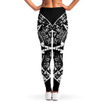 Black And White Maya Calendar Print Women's Leggings
