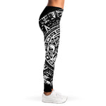 Black And White Maya Calendar Print Women's Leggings