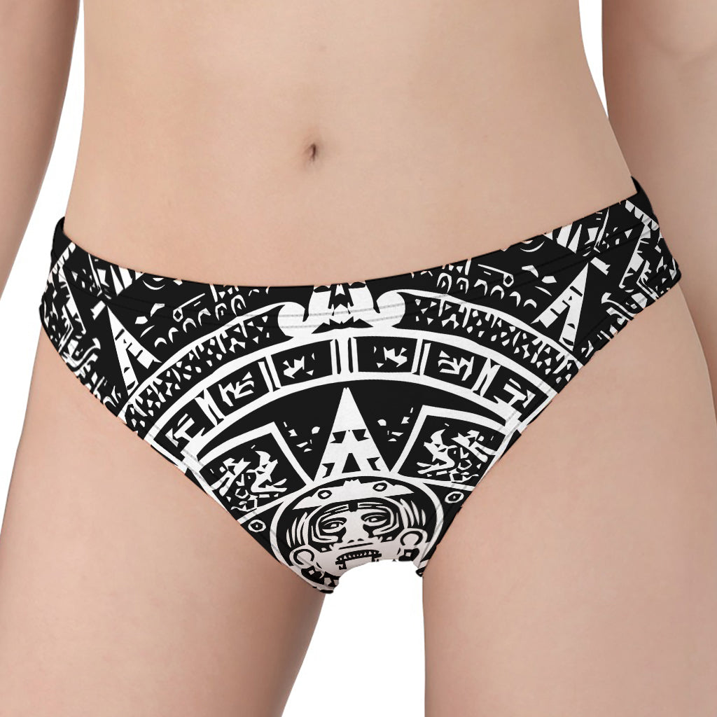 Black And White Maya Calendar Print Women's Panties