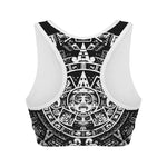 Black And White Maya Calendar Print Women's Sports Bra