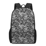 Black And White Mechanic Pattern Print 17 Inch Backpack