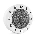 Black And White Mechanic Pattern Print Alarm Clock