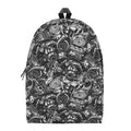 Black And White Mechanic Pattern Print School Backpack