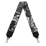 Black And White Mechanic Pattern Print Bag Strap