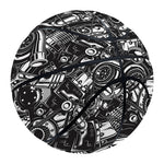 Black And White Mechanic Pattern Print Basketball