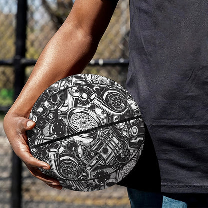 Black And White Mechanic Pattern Print Basketball