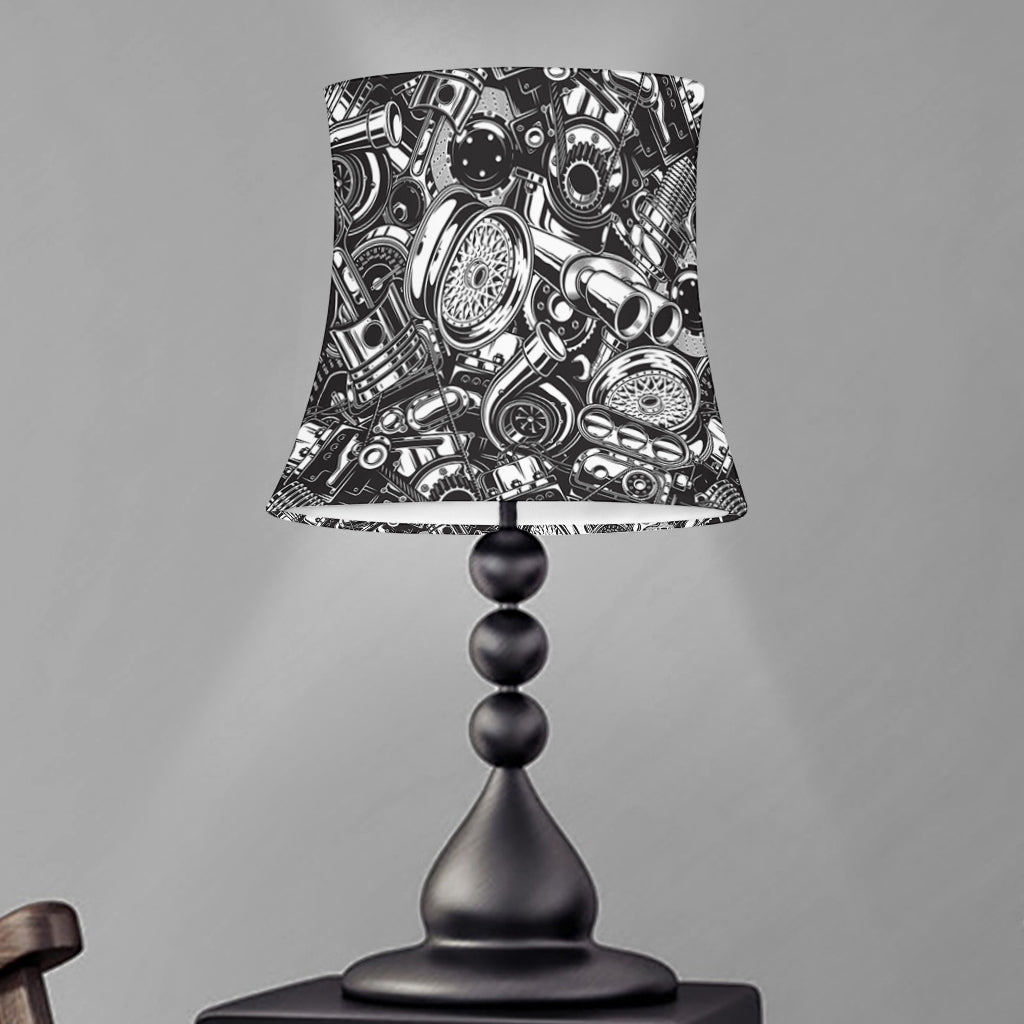 Black And White Mechanic Pattern Print Bell Lamp Shade