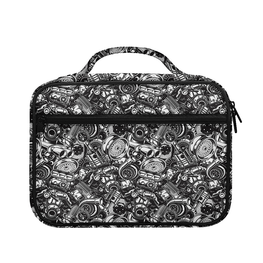 Black And White Mechanic Pattern Print Briefcase Bible Bag