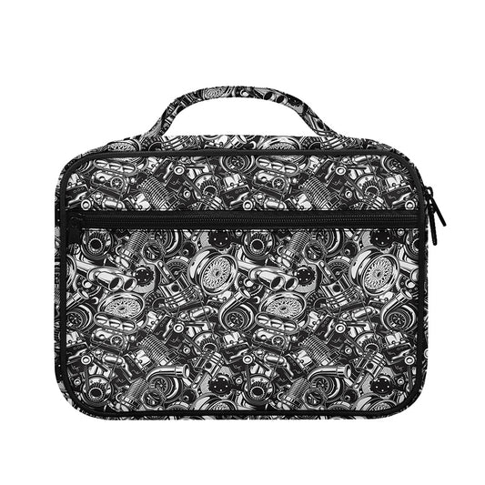 Black And White Mechanic Pattern Print Briefcase Bible Bag