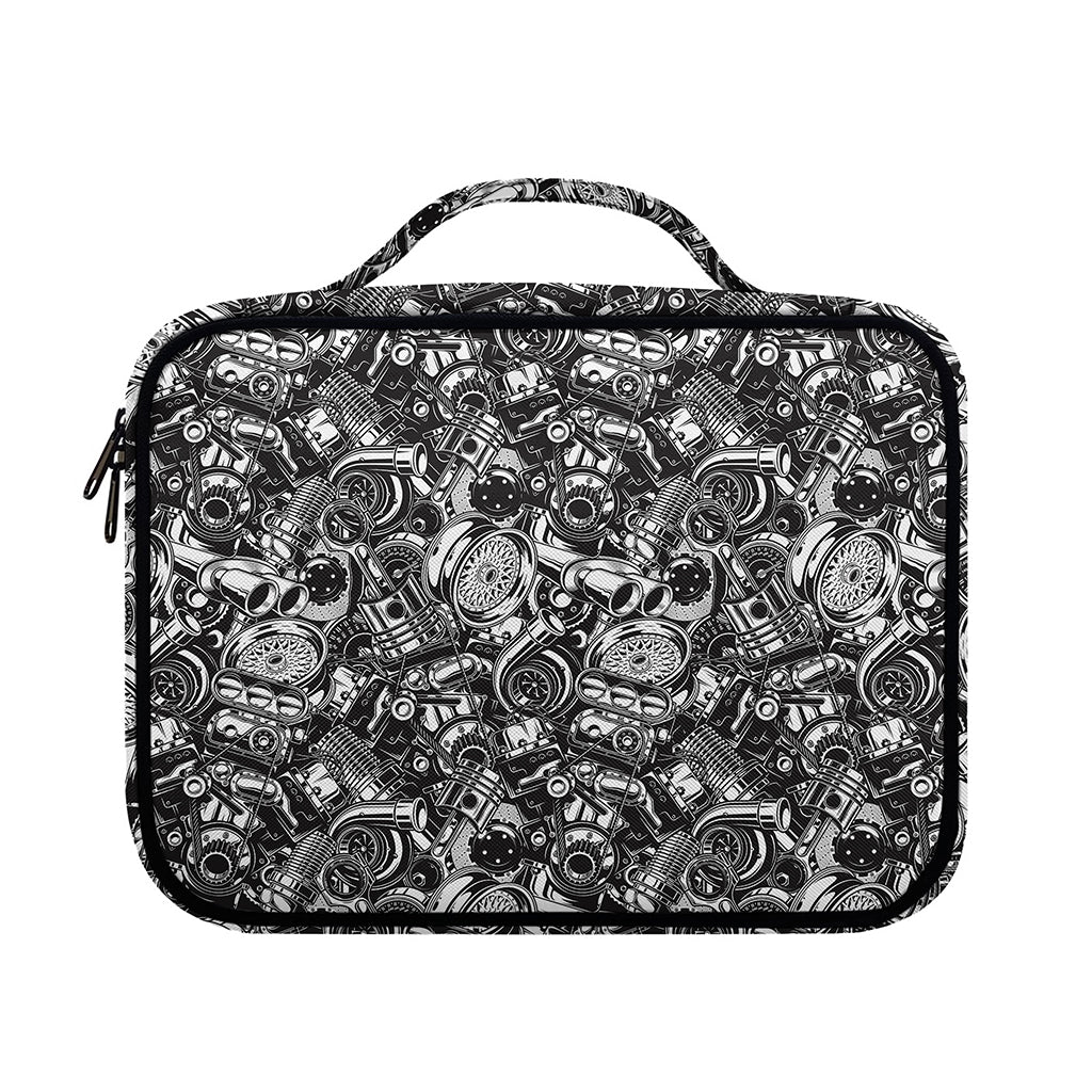 Black And White Mechanic Pattern Print Briefcase Bible Bag