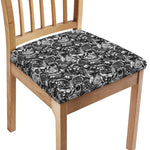 Black And White Mechanic Pattern Print Chair Cushion Cover