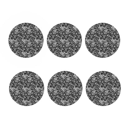 Black And White Mechanic Pattern Print Coaster Set