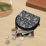 Black And White Mechanic Pattern Print Coin Purse