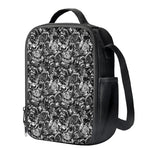 Black And White Mechanic Pattern Print Crossbody Lunch Bag