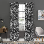 Black And White Mechanic Pattern Print Curtain