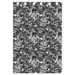 Black And White Mechanic Pattern Print Curtain