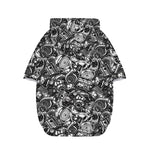 Black And White Mechanic Pattern Print Dog Zip Up Hoodie