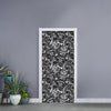 Black And White Mechanic Pattern Print Door Sticker