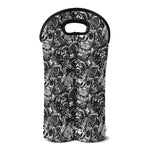 Black And White Mechanic Pattern Print Double Neoprene Wine Tote