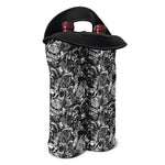 Black And White Mechanic Pattern Print Double Neoprene Wine Tote