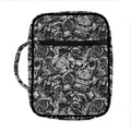 Black And White Mechanic Pattern Print Front Pocket Bible Bag