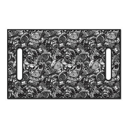 Black And White Mechanic Pattern Print Golf Cart Seat Cover