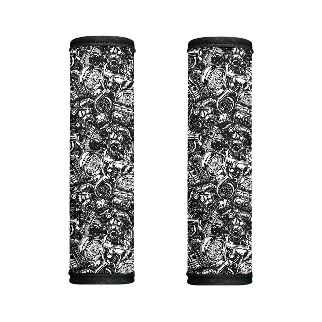 Black And White Mechanic Pattern Print Handle Covers