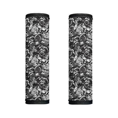 Black And White Mechanic Pattern Print Handle Covers