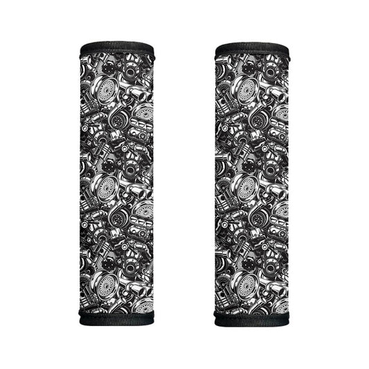 Black And White Mechanic Pattern Print Handle Covers