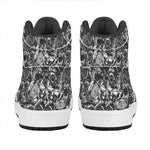 Black And White Mechanic Pattern Print High Top Leather Sneakers