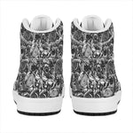 Black And White Mechanic Pattern Print High Top Leather Sneakers