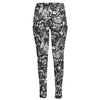 Black And White Mechanic Pattern Print High-Waisted Pocket Leggings