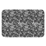 Black And White Mechanic Pattern Print Indoor Door Mat