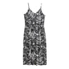 Black And White Mechanic Pattern Print Jersey Midi Cami Dress