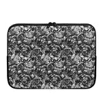 Black And White Mechanic Pattern Print Laptop Sleeve