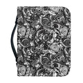 Black And White Mechanic Pattern Print Leather Bible Cover