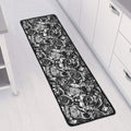 Black And White Mechanic Pattern Print Long Kitchen Mat