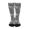 Black And White Mechanic Pattern Print Long Socks