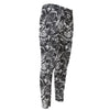 Black And White Mechanic Pattern Print Men's Compression Pants