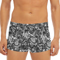 Black And White Mechanic Pattern Print Men's Short Boxer Briefs
