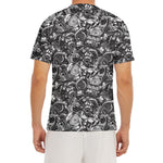 Black And White Mechanic Pattern Print Men's Short Sleeve Rash Guard