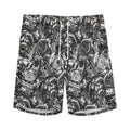 Black And White Mechanic Pattern Print Men's Athletic Shorts