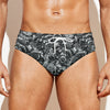 Black And White Mechanic Pattern Print Men's Swim Briefs