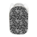 Black And White Mechanic Pattern Print Mesh Laundry Hamper