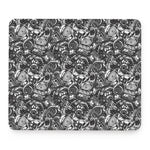 Black And White Mechanic Pattern Print Mouse Pad