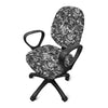 Black And White Mechanic Pattern Print Office Chair Cover