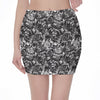 Black And White Mechanic Pattern Print Pencil Mini Skirt