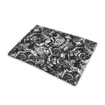 Black And White Mechanic Pattern Print Pet Cooling Mat Cover