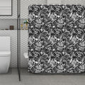 Black And White Mechanic Pattern Print Polyester Shower Curtain